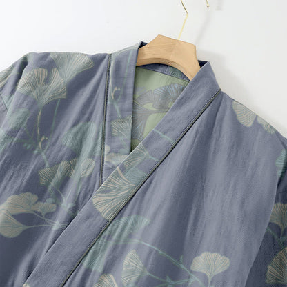 Ginkgo Leaf Organic Cotton Kimono Loungewear - image 15