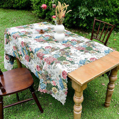 Colorful Rose Scalloped Edge Tablecloth - image 3