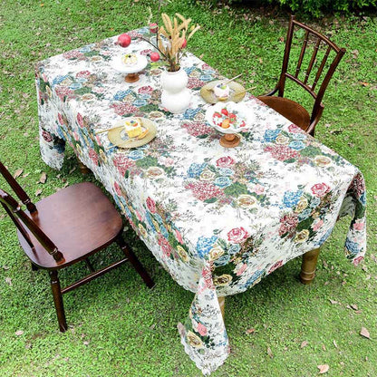 Colorful Rose Scalloped Edge Tablecloth - image 2