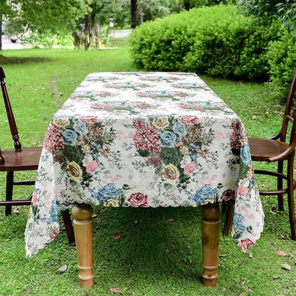 Colorful Rose Scalloped Edge Tablecloth - image 1