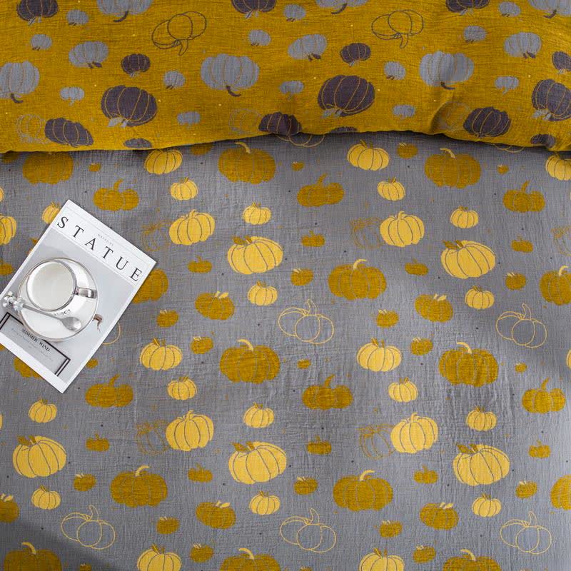 Button Pumpkin Cotton Gauze Bedding Set (4PCS) - image 6