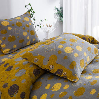 Button Pumpkin Cotton Gauze Bedding Set (4PCS) - image 3