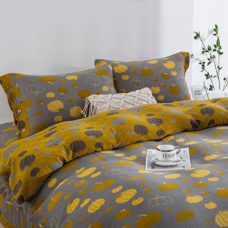 Button Pumpkin Cotton Gauze Bedding Set (4PCS) - image 1