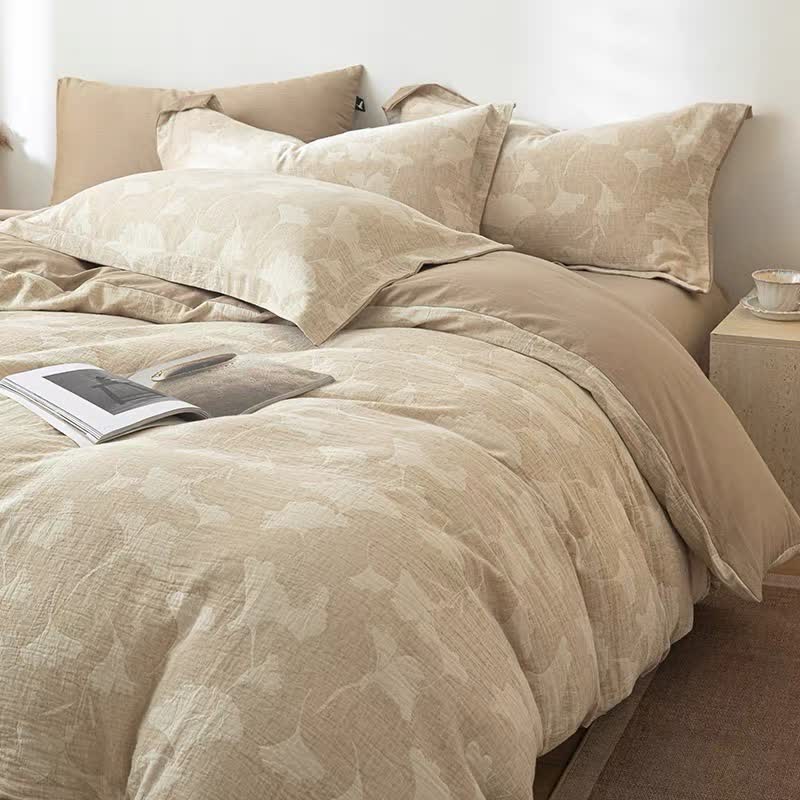 Ginkgo Jacquard Cotton Linen Bedding Set - image 2