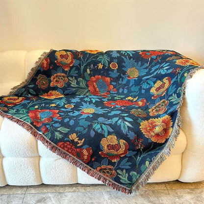 Retro Yellow Floral Sofa Throw Blanket - image 3