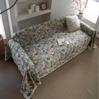 Tropical Monstera Butterfly Sofa Throw Blanket - image 3