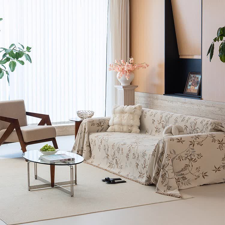 Subtle Branch Chenille Sofa Throw Blanket - image 1