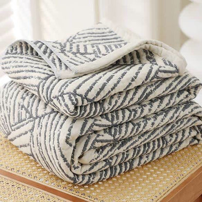 Modern Striped Muslin Cotton Gauze Quilt - image 4