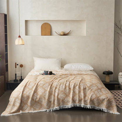 Retro Pattern Reversible Cotton Tassel Quilt - image 4