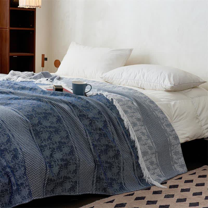 Modern Jacquard Reversible Cotton Tassel Quilt - image 7
