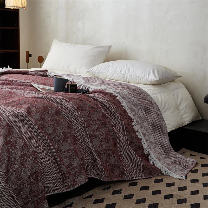 Modern Jacquard Reversible Cotton Tassel Quilt - image 2