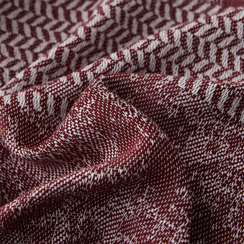 Modern Jacquard Reversible Cotton Tassel Quilt - image 3