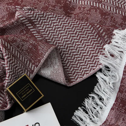 Modern Jacquard Reversible Cotton Tassel Quilt - image 4