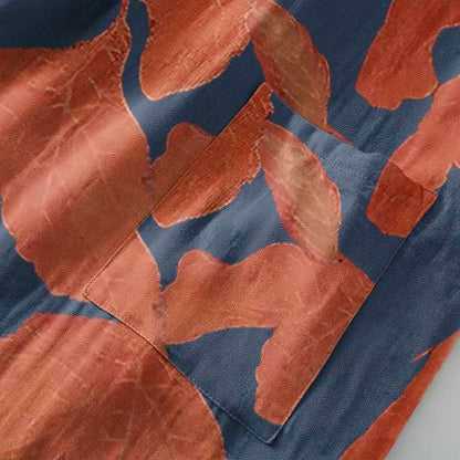 Botanical Leaf Cotton Gauze Kimono Robe - image 6