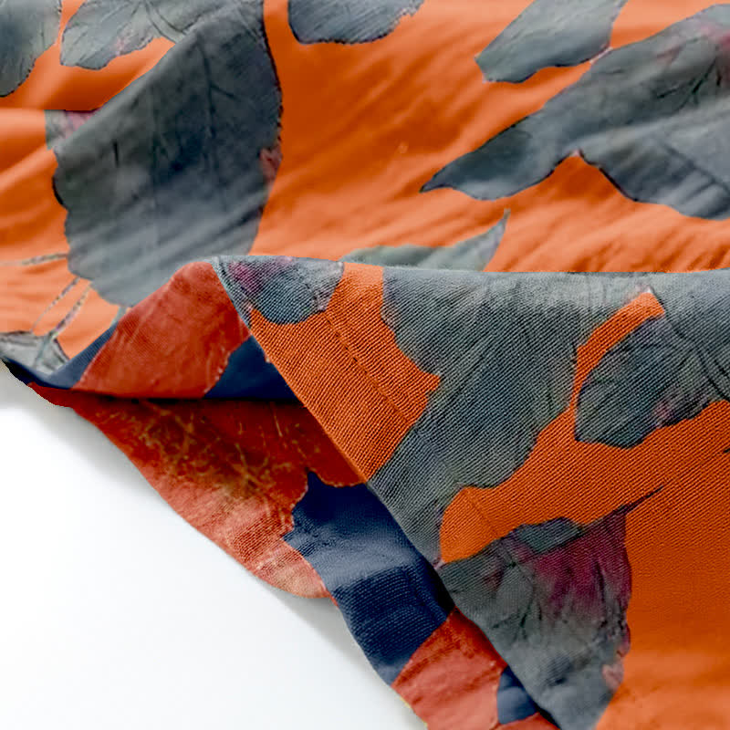 Botanical Leaf Cotton Kimono Loungewear Set - image 6