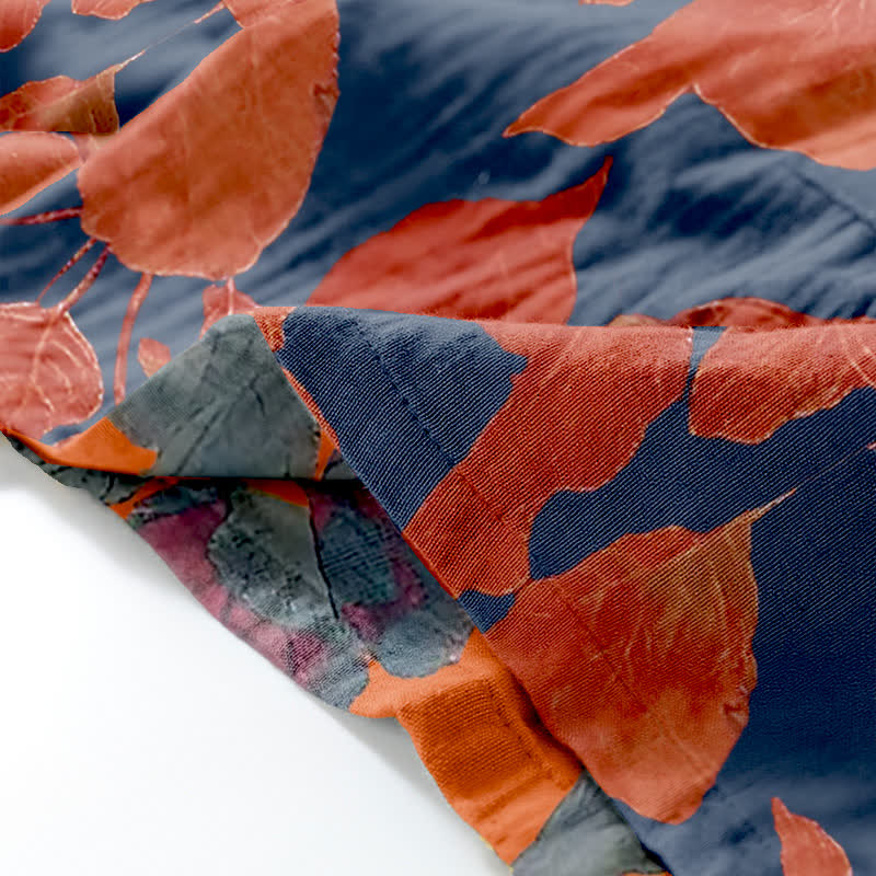 Botanical Leaf Cotton Kimono Loungewear Set - image 3