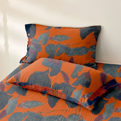 Botanical Leaf Cotton Gauze Jacquard Bedspread - image 2