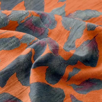 Botanical Leaf Cotton Gauze Jacquard Bedspread - image 3