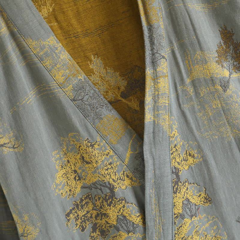 Unisex Landscape Cotton Gauze Bathrobe - image 4