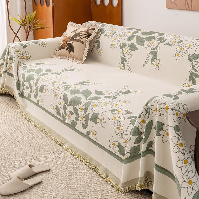 Rustic Lily Chenille Sofa Throw Blanket - image 1