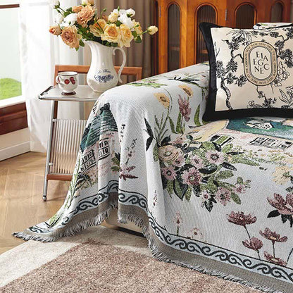 Countryside Town Chenille Sofa Throw Blanket - image 4