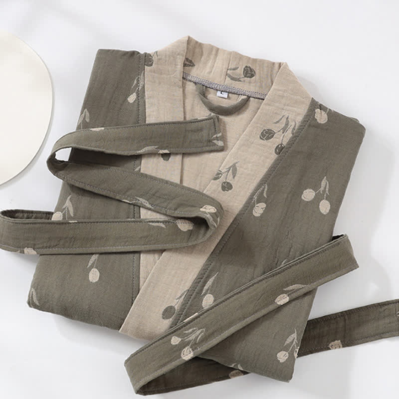 Unisex Tulip Cotton Pocket Kimono Bathrobe - image 3