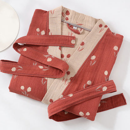 Unisex Tulip Cotton Pocket Kimono Bathrobe - image 1