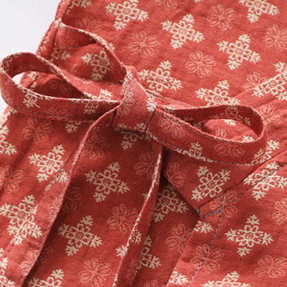 Unisex Geometric Pattern Cotton Pocket Bathrobe - image 2