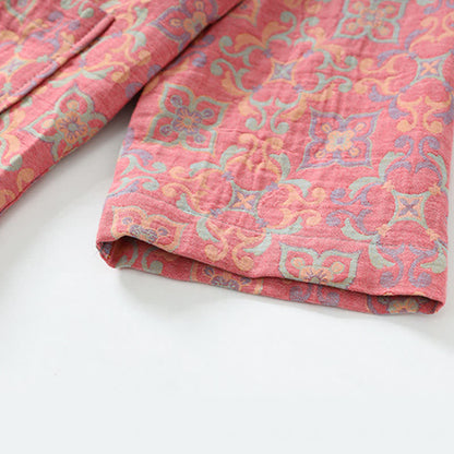Vintage Floral Cotton Gauze Pocket Bathrobe - image 4
