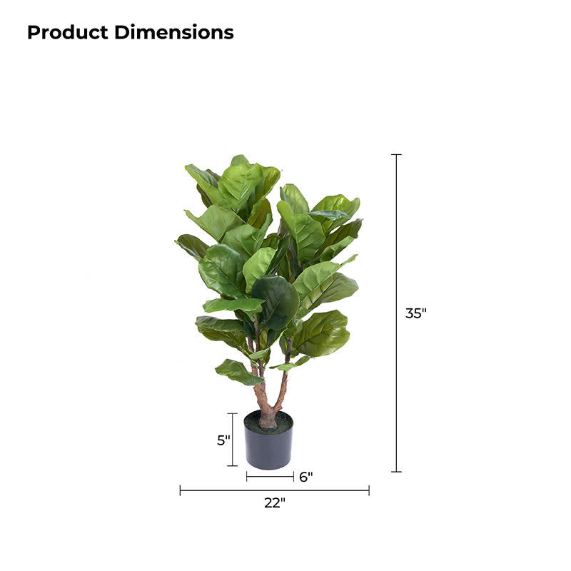 Faux Fiddle Leaf Fig Tree Home Decoration - 35"H - image 12