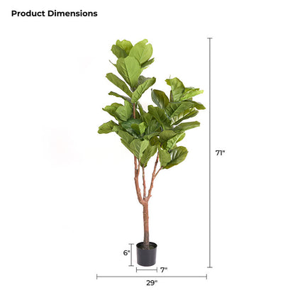 Faux Fiddle Leaf Fig Tree Home Decoration - 71"H - image 16