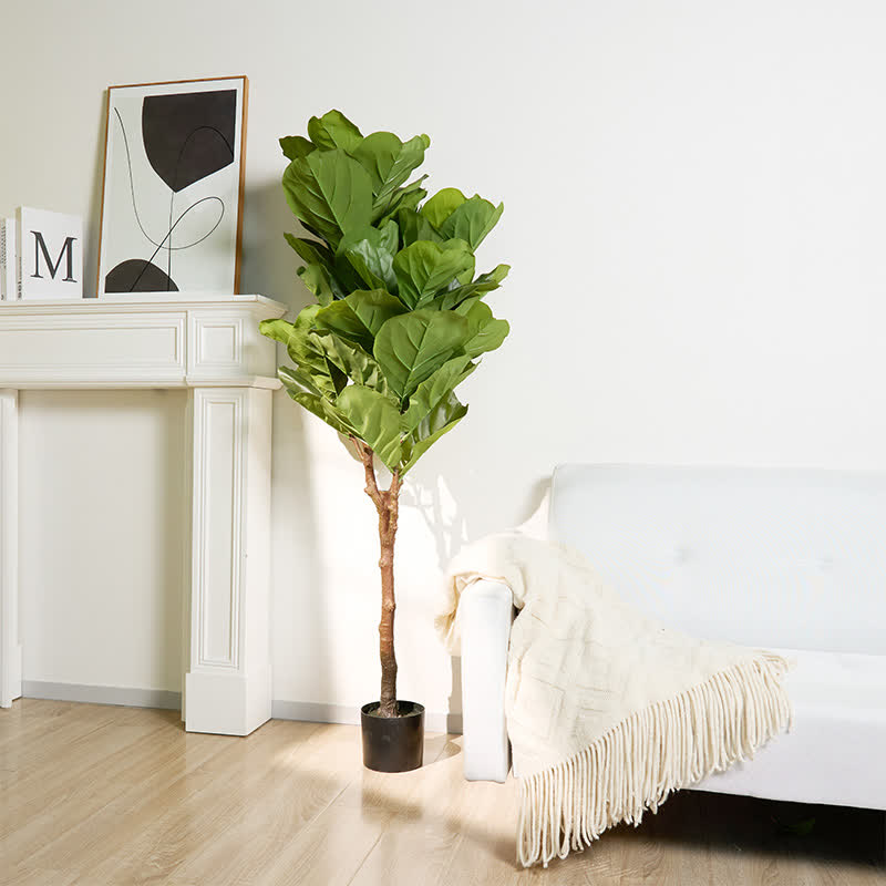 Faux Fiddle Leaf Fig Tree Home Decoration - image 2