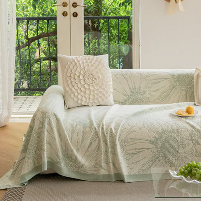 Artistic Sunflower Chenille Sofa Throw Blanket - image 1