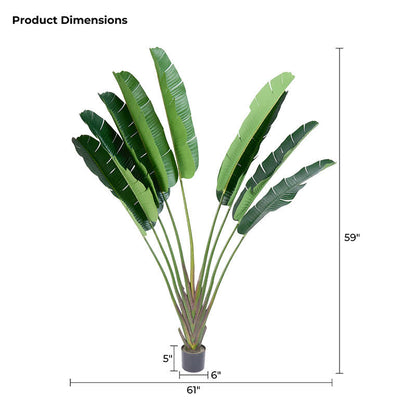 59"H Faux Travelers Palm Tree in Pot  - image 4