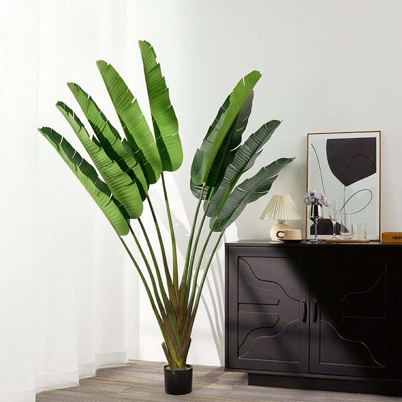 59"H Faux Travelers Palm Tree in Pot  - image 1