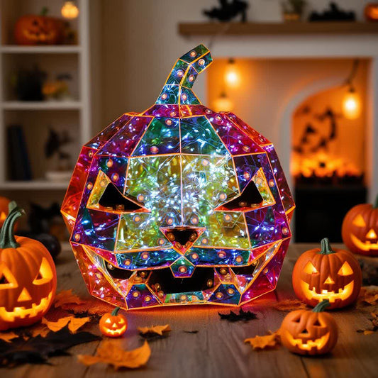 Ghost Face Pumpkin Infinity Lights Decoration - image 0