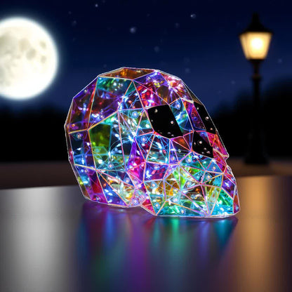 3D Skull Infinity Lights Halloween Decoration - 2PCS - 8"W x 8"L x 11.8"H - image 2