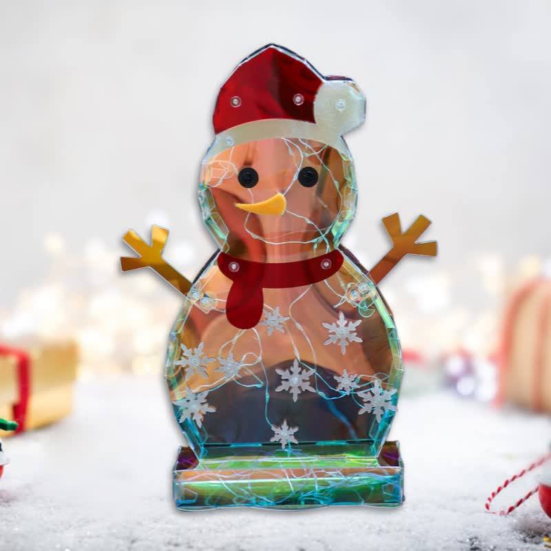 3D Snowman Infinity Lights Decoration - 3PCS - 1.97"W x 6.1"L x 11.81"H - image 1