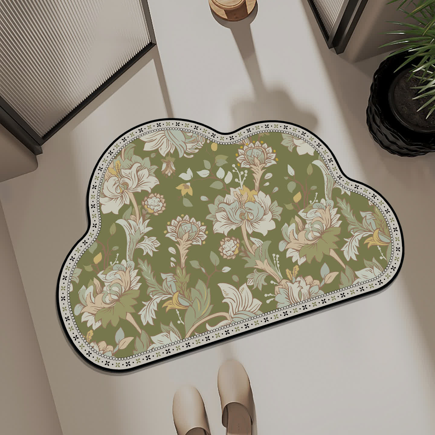 Pastoral Cloud-shaped Quick-dry Bath Mat - B - 23" x 35" - image 1