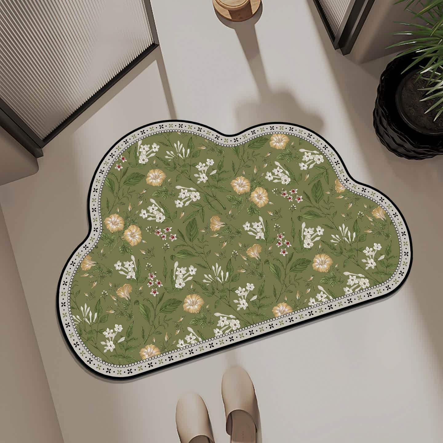 Pastoral Cloud-shaped Quick-dry Bath Mat - A - 23" x 35" - image 0