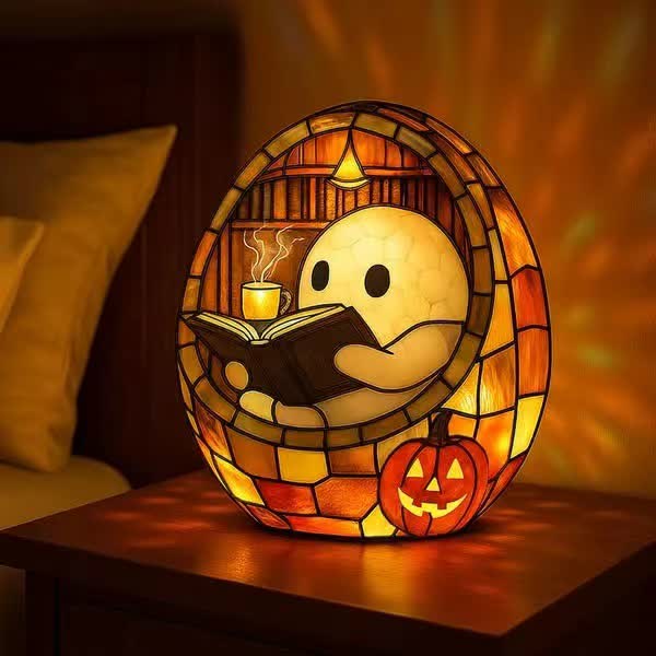 Halloween Ghost Reading Light Decoration - C - 5.31"W x 5.12"L x 5.9"H - image 0