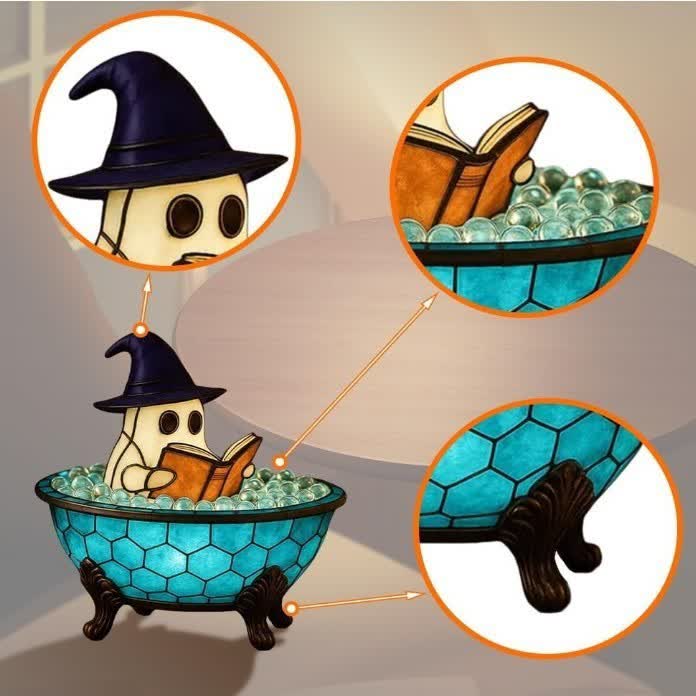 Halloween Ghost Reading Light Decoration - A - 4.33"W x 3.94"L x 4.92"H - image 1