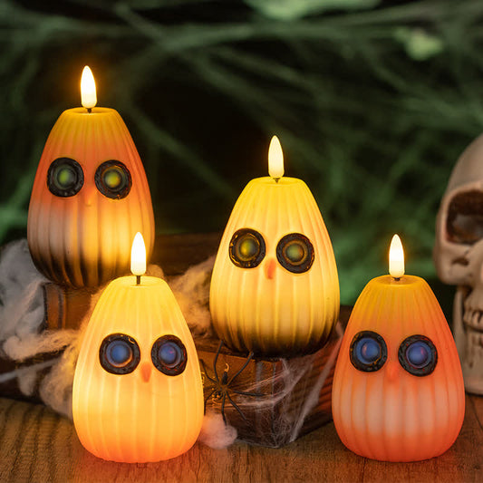 Halloween Owl Night Light Decoration - 1x A+ 1x B+ 1x C+1x D - 4PCS - 2.83"W x 2.83"L x 3.82"H - image 0