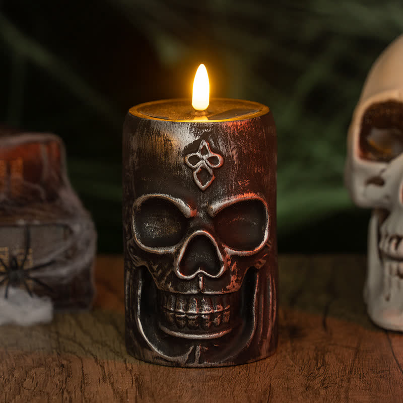 Halloween Skull Night Light Decoration - A - 1PC - 3.19"W x 3.19"L x 5.14"H - image 4