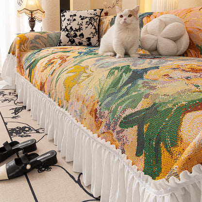 Rustic Style Ruffled Sofa Throw Blanket - image 2