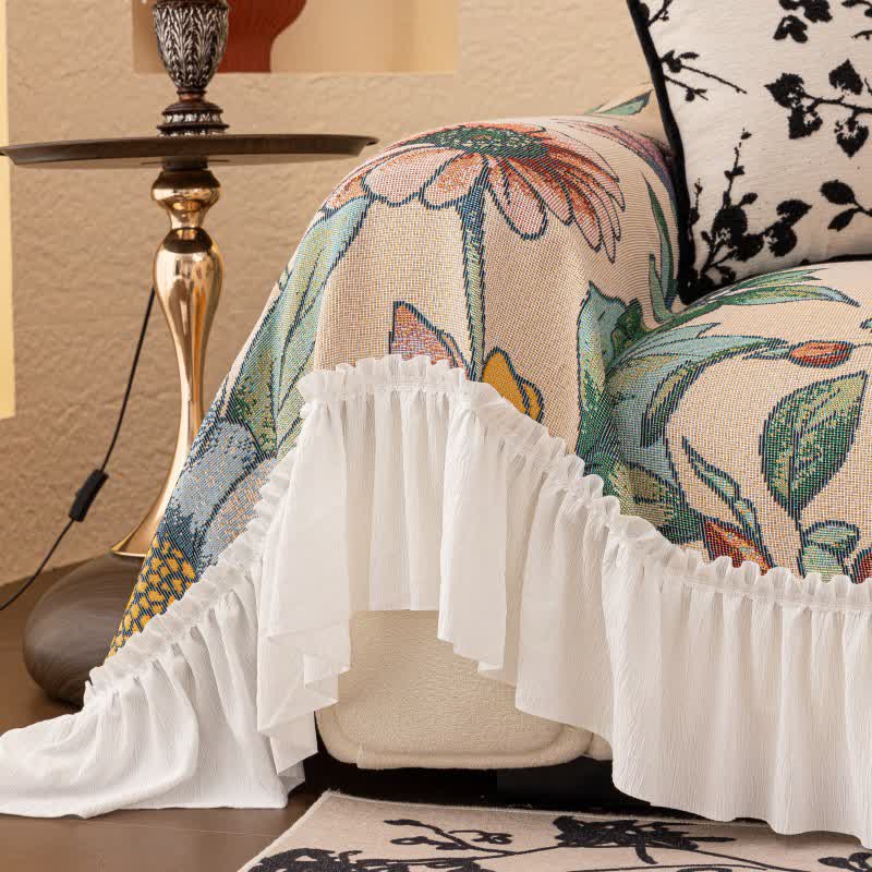 Branch Floral Ruffled Sofa Throw Blanket - image 5