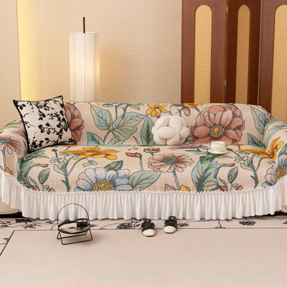 Branch Floral Ruffled Sofa Throw Blanket - image 1