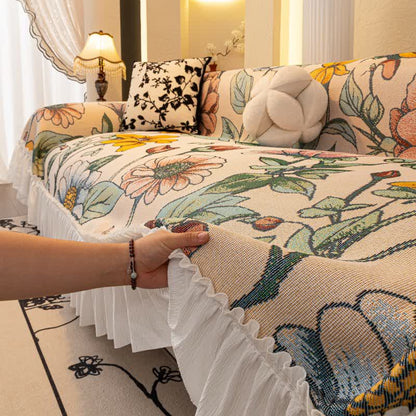 Branch Floral Ruffled Sofa Throw Blanket - image 4