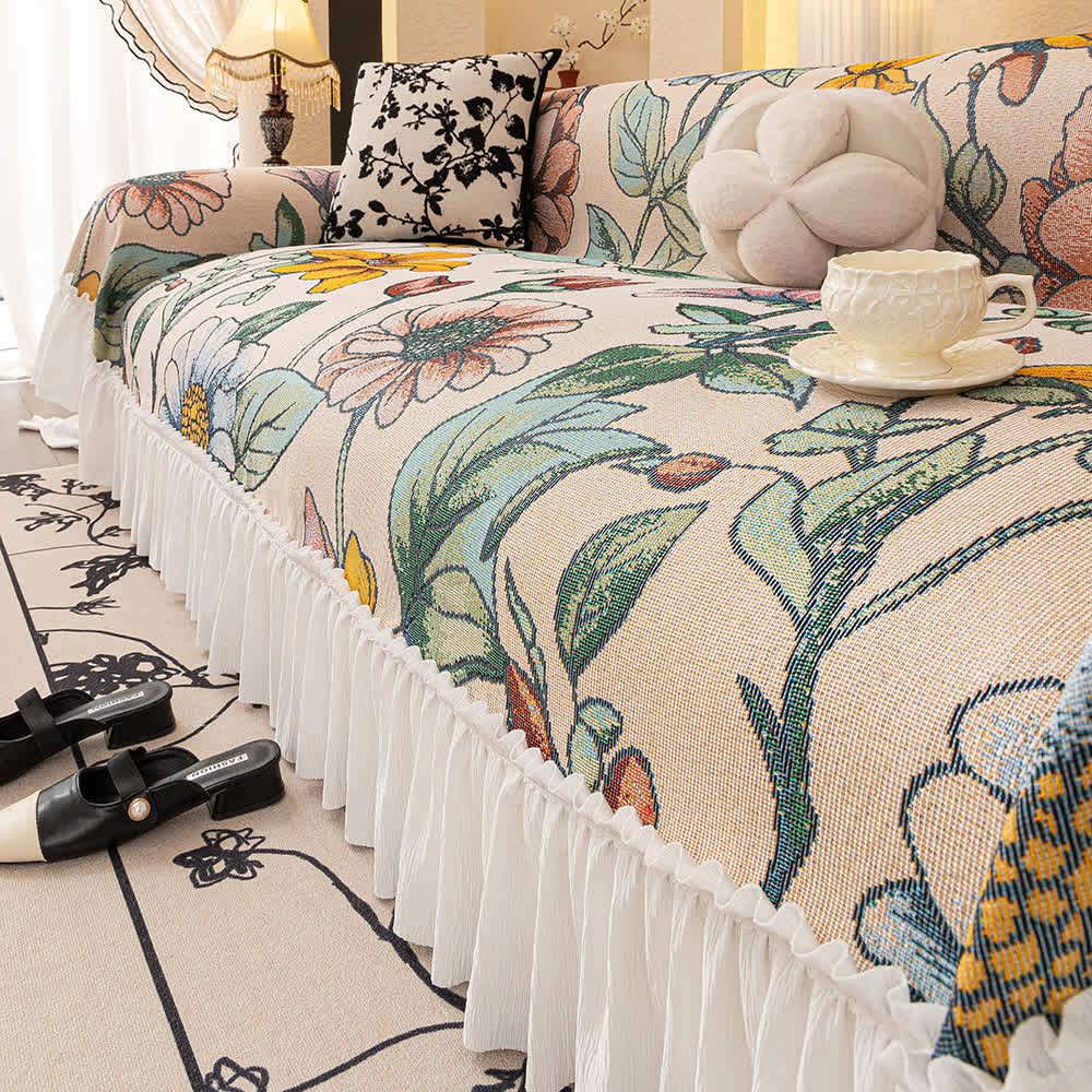 Branch Floral Ruffled Sofa Throw Blanket - image 3