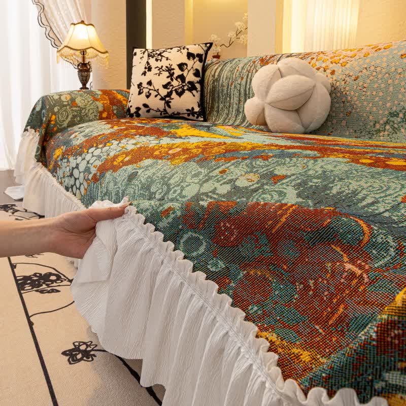 Artistic Forest Ruffled Sofa Throw Blanket - image 3